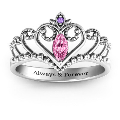 Once Upon A Time Tiara Solid White Gold Ring
