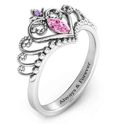 Once Upon A Time Tiara Solid White Gold Ring