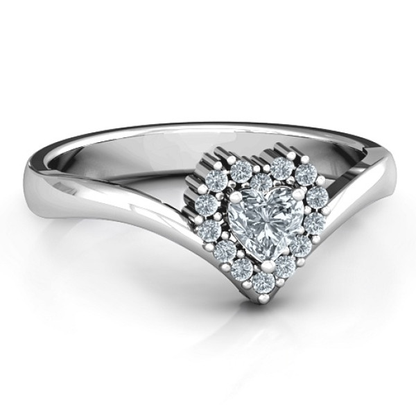 Peak of Love Solid White Gold Ring