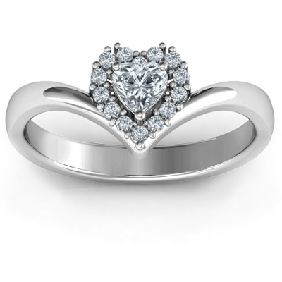 Peak of Love Solid White Gold Ring
