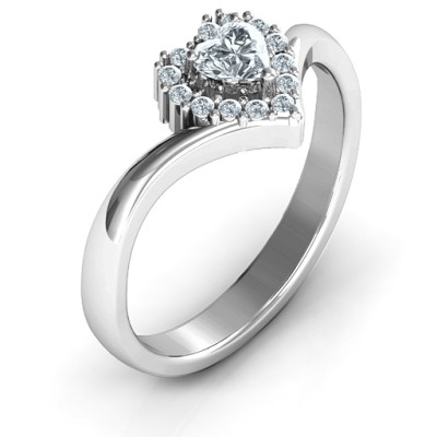 Peak of Love Solid White Gold Ring