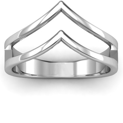 Peaks and Valleys Geometric Solid White Gold Ring