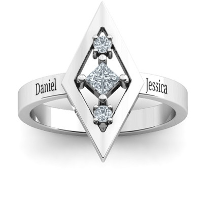 Playing with Diamonds Solid White Gold Ring