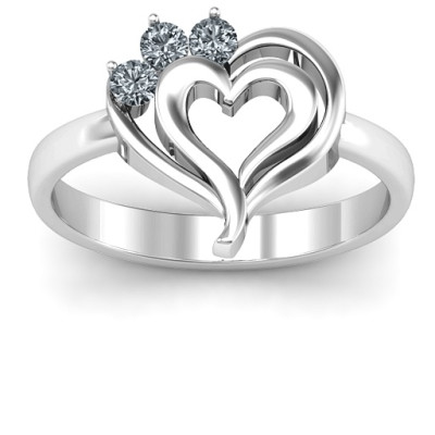 Radial Love Solid White Gold Ring