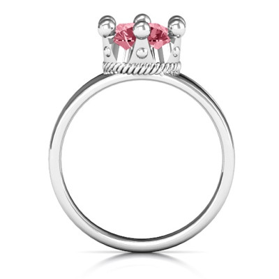 Radiant Royal Crown Solid White Gold Ring