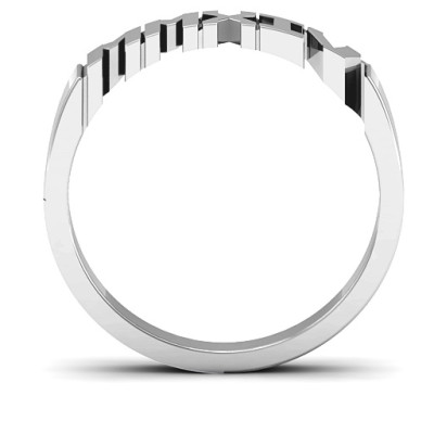 Roman Numeral Unisex Graduation Solid White Gold Ring