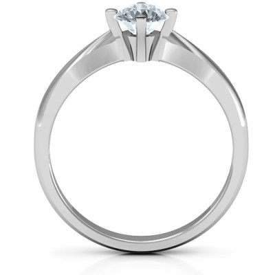 Sandra Solitaire Solid White Gold Ring