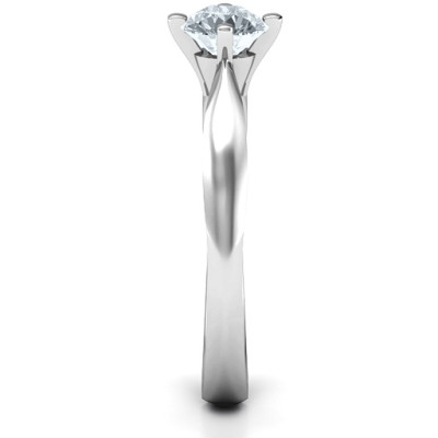 Sandra Solitaire Solid White Gold Ring