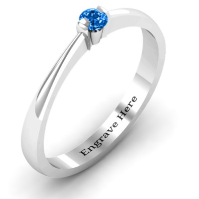 Semi Bezel Set Solitaire Solid White Gold Ring