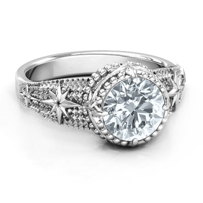 Showstopper Star Solid White Gold Ring