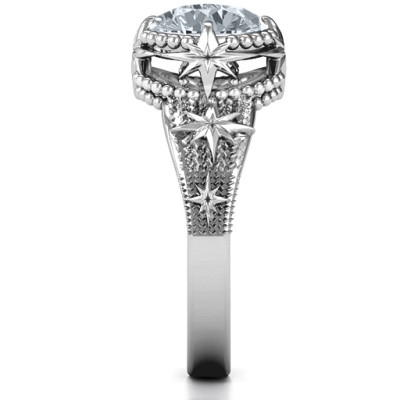 Showstopper Star Solid White Gold Ring