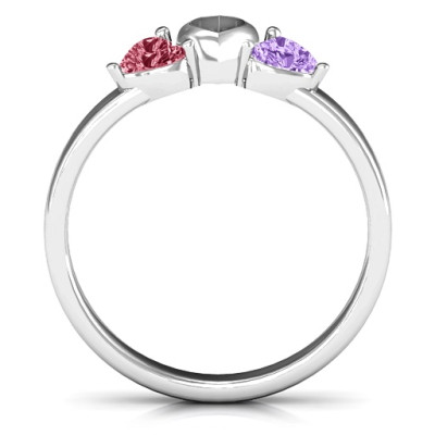 Sparkling Sweethearts Two-Stone Solid White Gold Ring