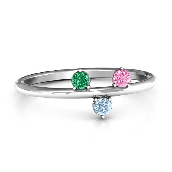 Stackable Sparkle 1-5 Stone Solid White Gold Ring