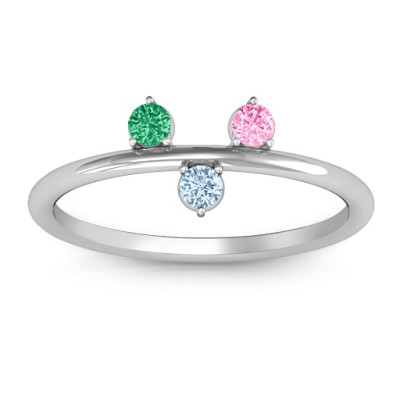 Stackable Sparkle 1-5 Stone Solid White Gold Ring
