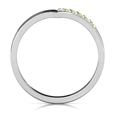 18CT White Gold Ahead Of The Curve Ring with Black Swarovski Zirconia Stones