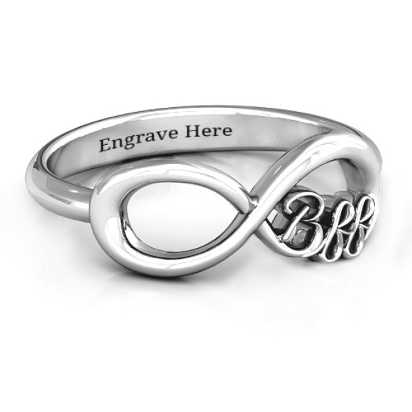 18CT White Gold BFF Friendship Infinity Ring