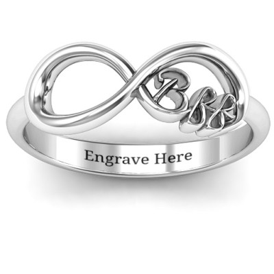 18CT White Gold BFF Friendship Infinity Ring
