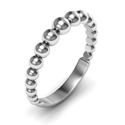 18CT White Gold Beaded Beauty Ring
