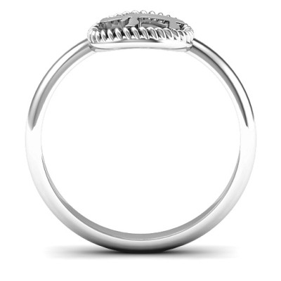18CT White Gold Chai with Braided Halo Ring