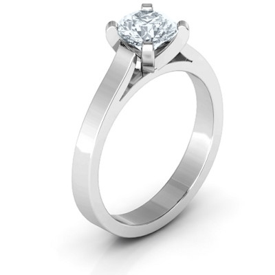 18CT White Gold Classic Solitaire Ring