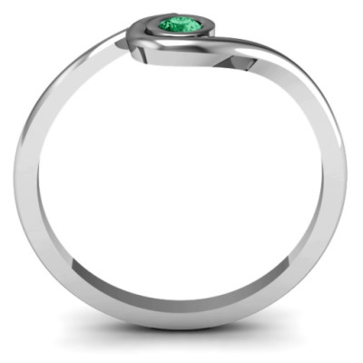 18CT White Gold Curved Bezel Ring