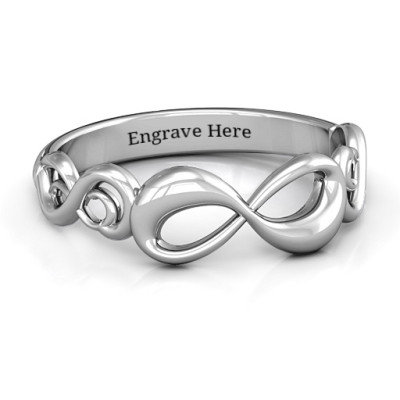 18CT White Gold Groovy Infinity Ring