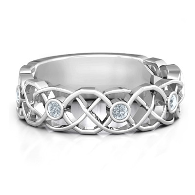 18CT White Gold Intertwined Love Band Ring