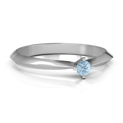 18CT White Gold Knife Edge Solitaire Ring