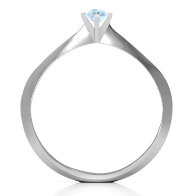 18CT White Gold Knife Edge Solitaire Ring
