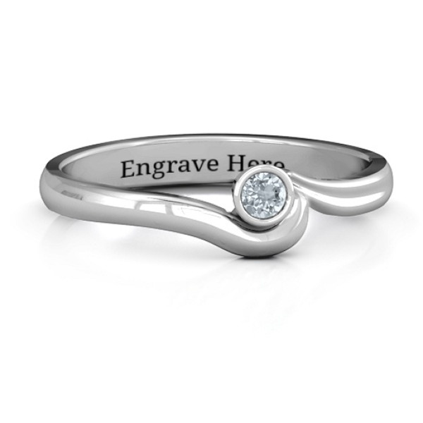 18CT White Gold Low Wave Ring