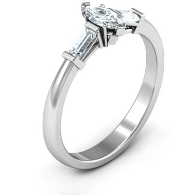 18CT White Gold Marquise Cut Love Ring