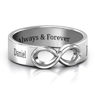 18CT  White Gold Men's Expression of Infinity Band