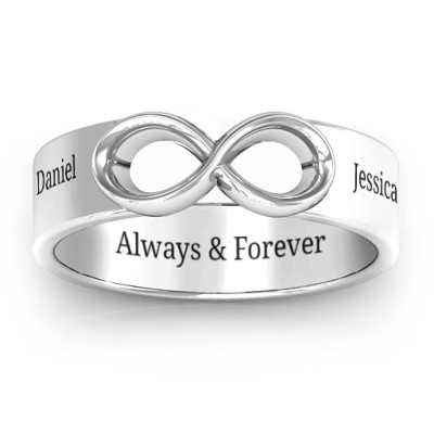 18CT  White Gold Men's Expression of Infinity Band