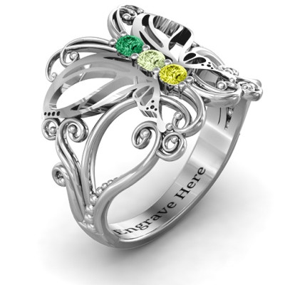 18CT White Gold Precious Butterfly Ring