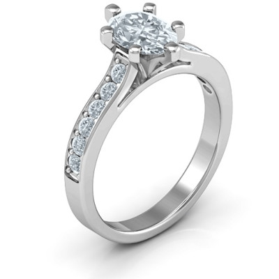18CT White Gold Shining in Love Ring