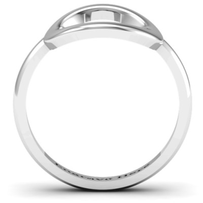 18CT White Gold Simple Circle Karma Ring