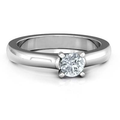 18CT White Gold Simply Solitaire Ring
