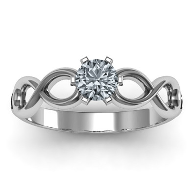 18CT White Gold Solitaire Infinity Ring