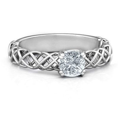 18CT White Gold Tangled in Love Ring