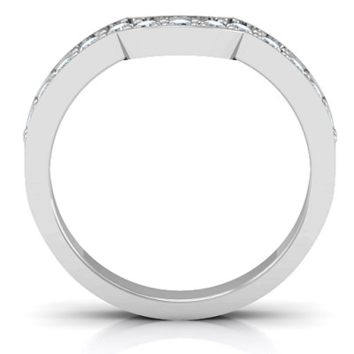 18CT White Gold U-Shape Shadow Ring