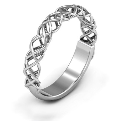 18CT White Gold Woven in Love Ring