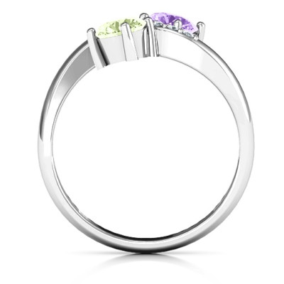Storybook Romance Two Stone Solid White Gold Ring
