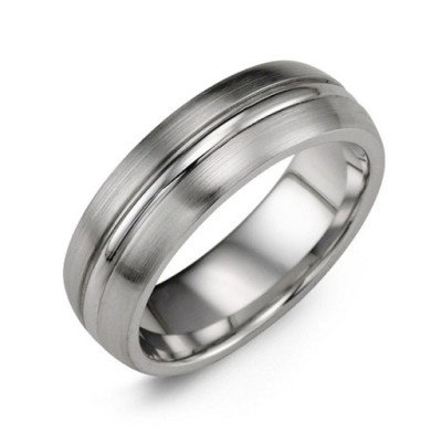 Sturdy Cobalt Solid White Gold Ring