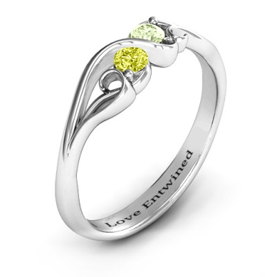 Swirl of Style Birthstone Solid White Gold Ring