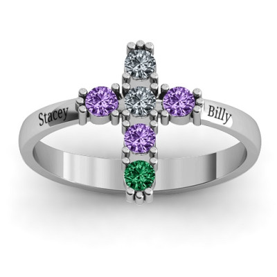 The Cross Solid White Gold Ring