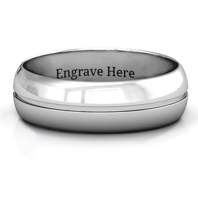 Titus Grooved Men's Solid White Gold Ring