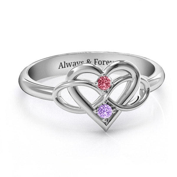 Together Forever Two-Stone Solid White Gold Ring
