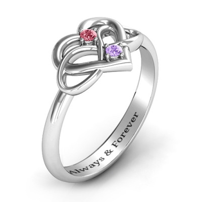 Together Forever Two-Stone Solid White Gold Ring