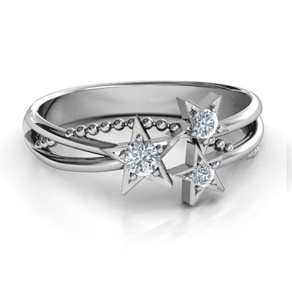 Twinkling Starlight Solid White Gold Ring