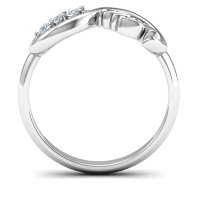 USA Infinity Solid White Gold Ring